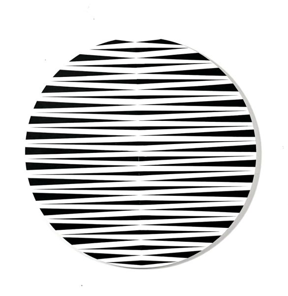 christian eder-paintings-artworks-white circle with black lines, op-art 