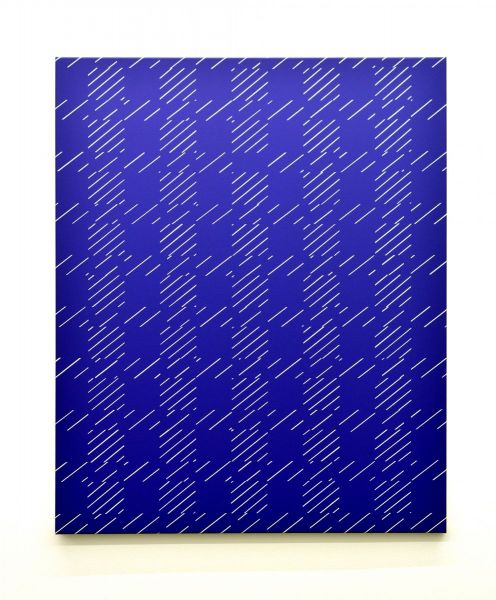 eder-works-bilder-white lines on blue-painting-bild-2017