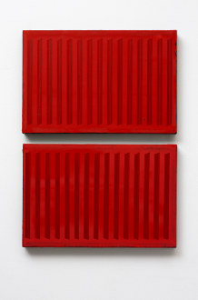 Vertikale in Rot - Ausstellung Künstlerhaus Wien