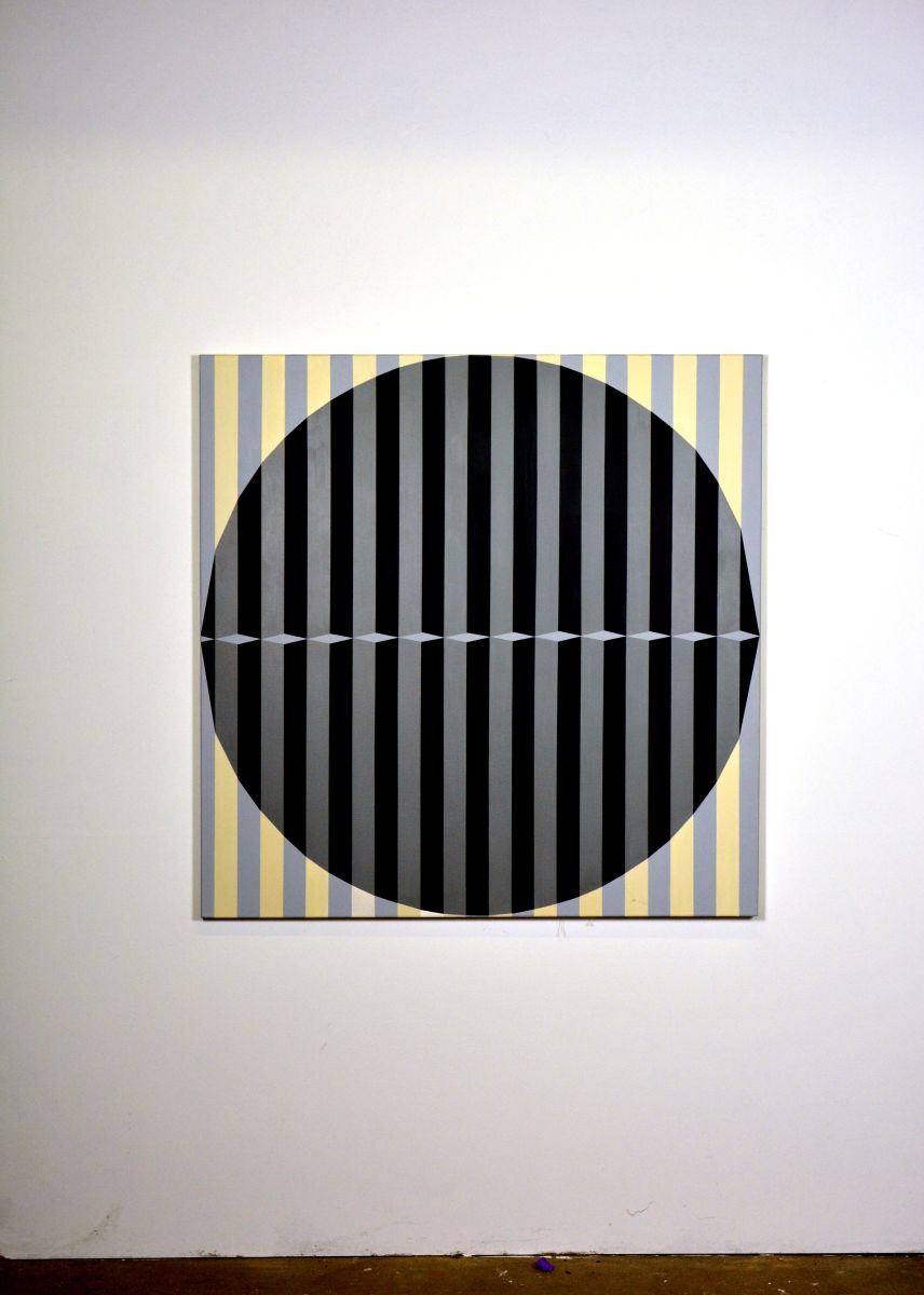 eder-art-paintings-circle with verticals-christian eder-studio-atelier-illmitz